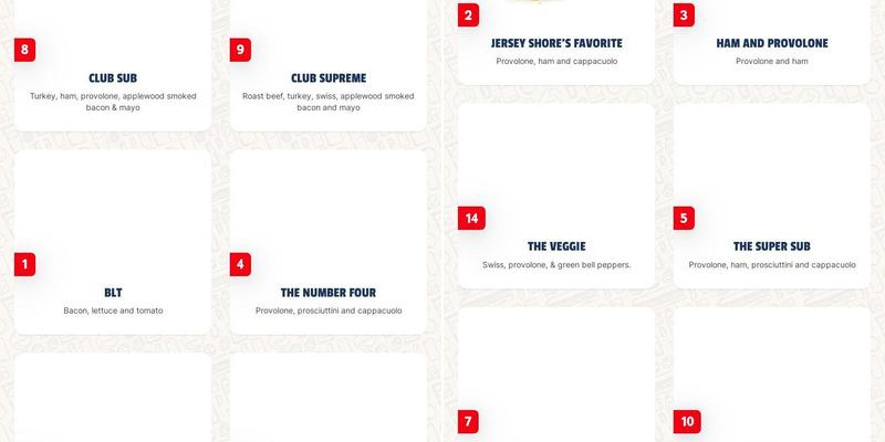 Jersey Mike's Subs Menu