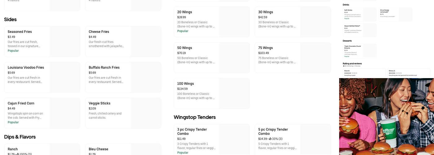 Wingstop Menu