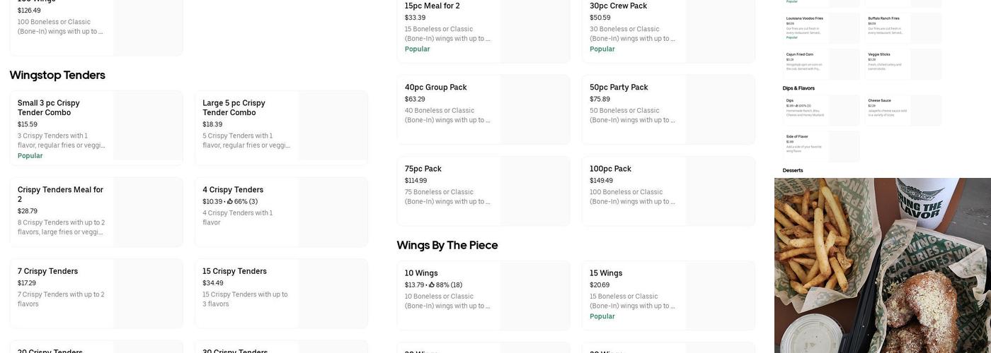 Wingstop Menu