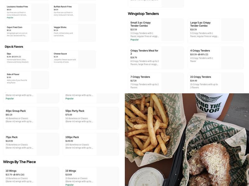 Wingstop Menu