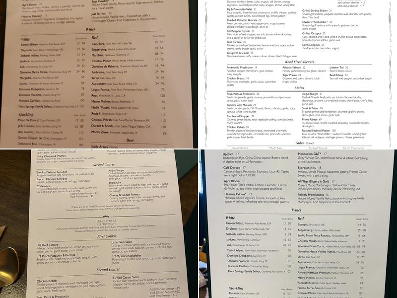 Duchess Uptown Park Menu