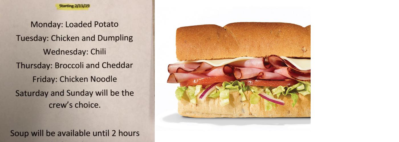 Subway Menu