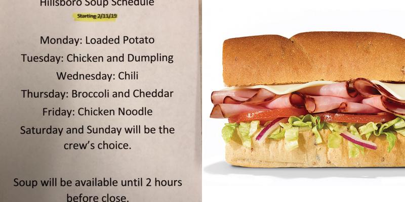 Subway Menu