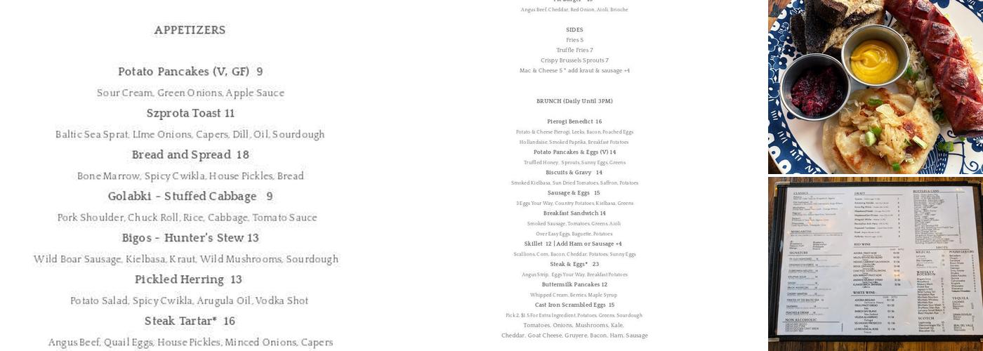Pierogi Kitchen Menu