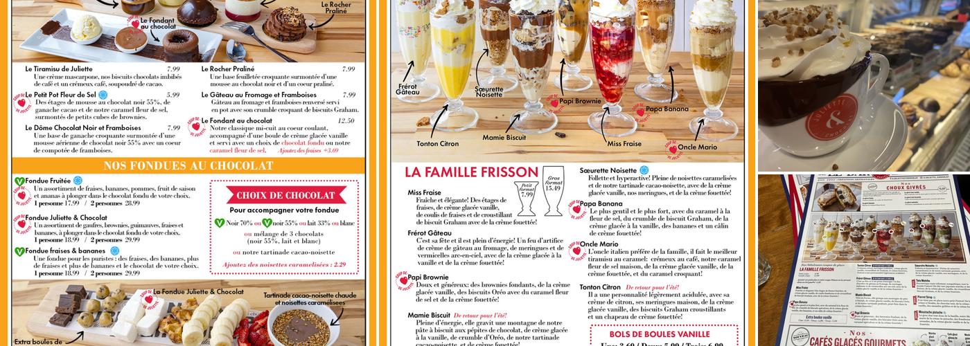 Juliette & Chocolat Menu