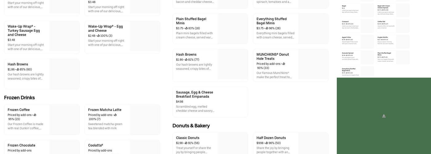 Dunkin' Menu