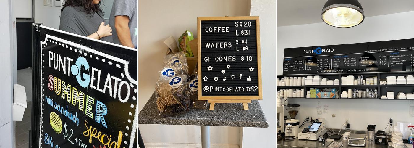 Punto Gelato Menu