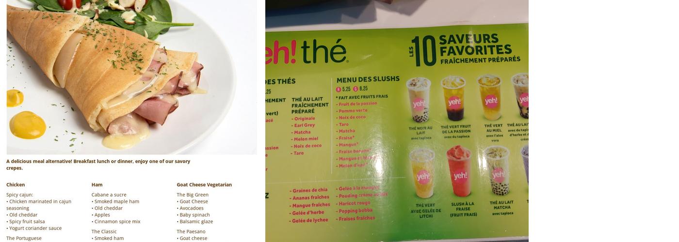 Yeh! Menu
