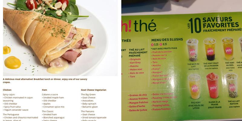 Yeh! Menu