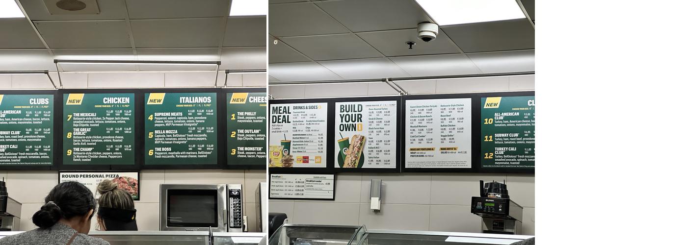Subway Menu