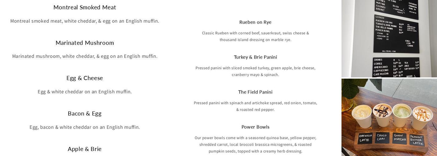 Bruud Coffee Bar Menu