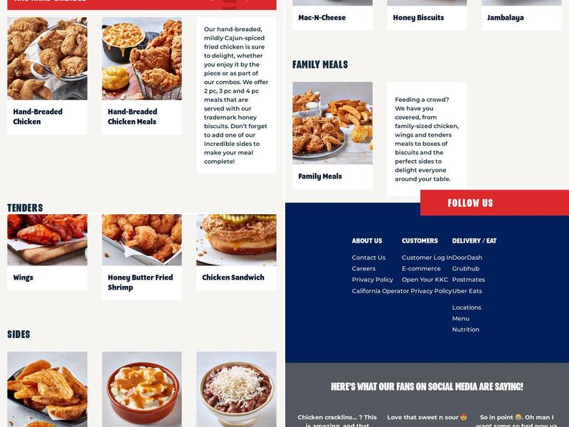 Krispy Krunchy Chicken Menu