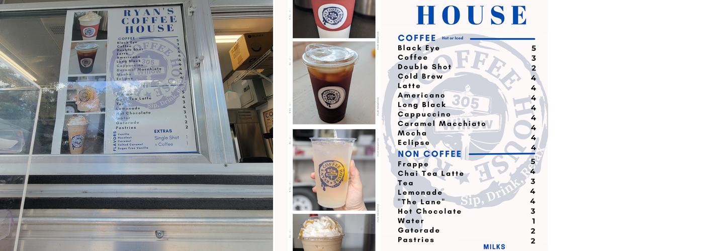 Ryan's Coffee House Menu