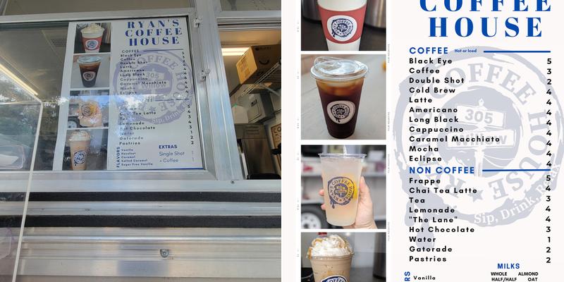 Ryan's Coffee House Menu