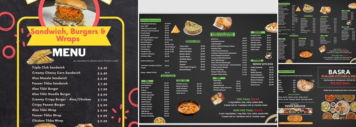 Basra - Punjabi Kitchen & Grill Menu