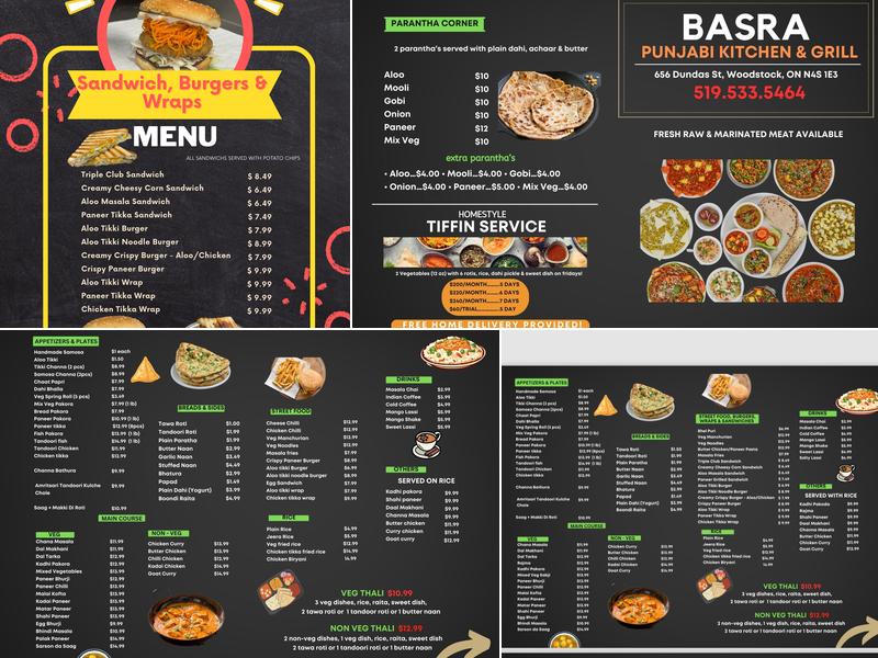 Basra - Punjabi Kitchen & Grill Menu