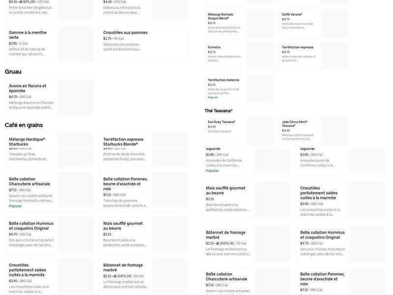 Starbucks Menu