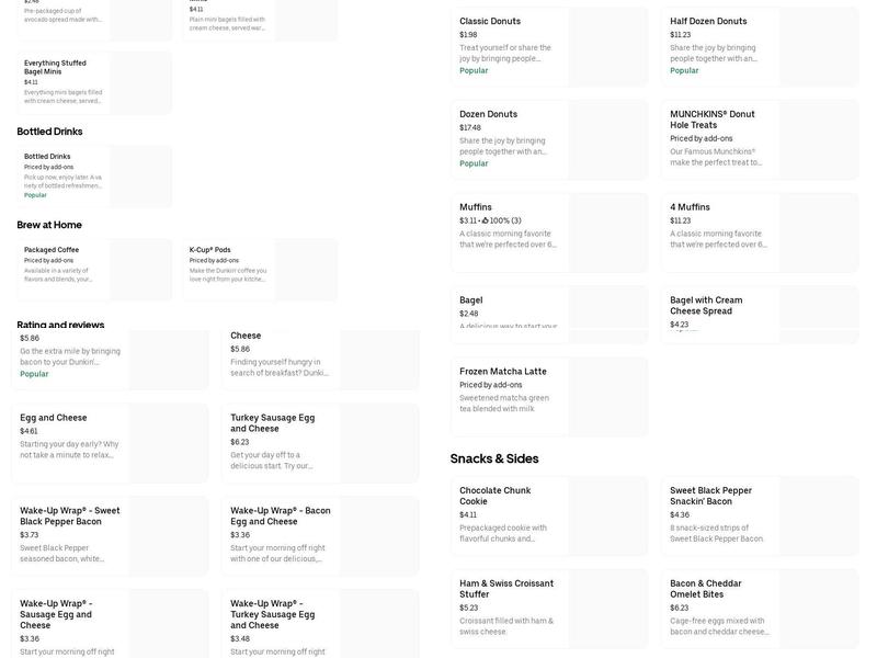 Dunkin' Menu