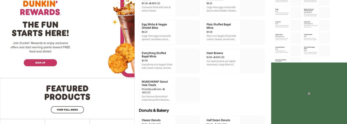 Dunkin' Menu
