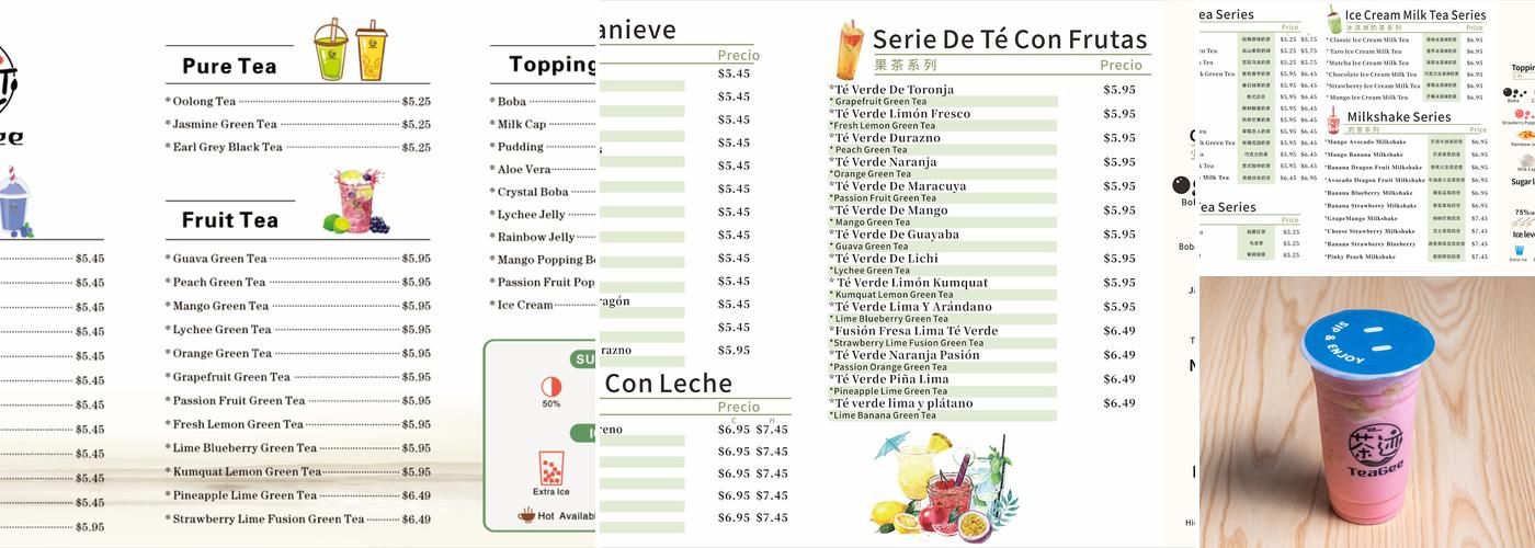 TeaGee Menu