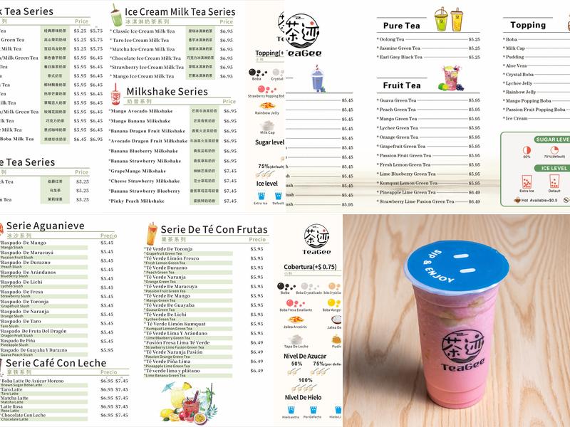 TeaGee Menu
