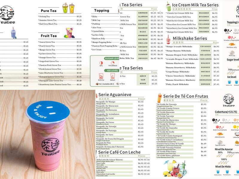 TeaGee Menu