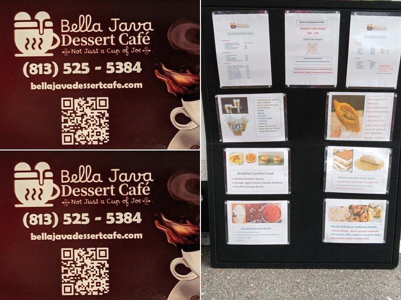 Bella Java Dessert Cafe Menu