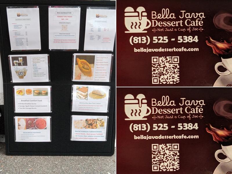 Bella Java Dessert Cafe Menu