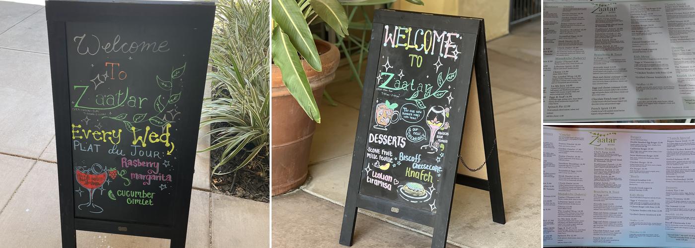 Zaatar Bistro Menu