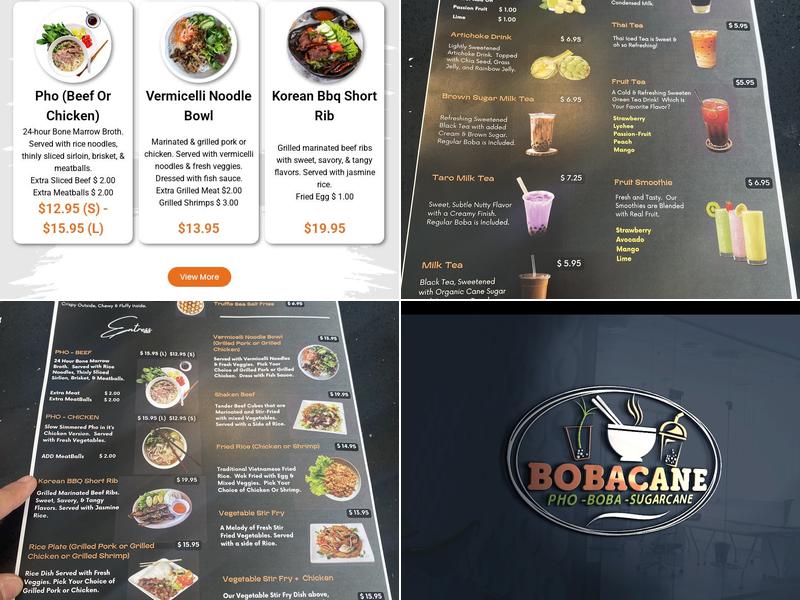 Bobacane Menu