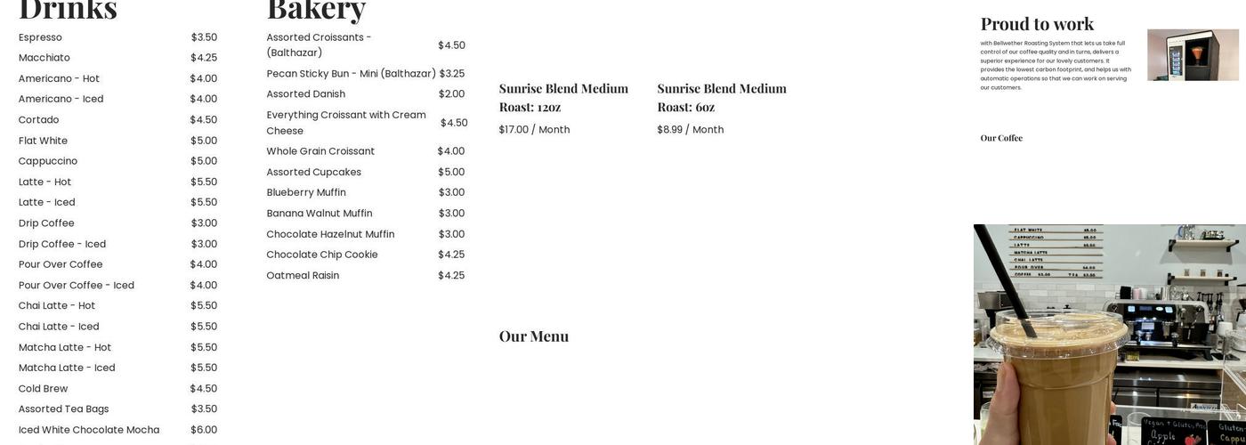 Humble Cafe Menu