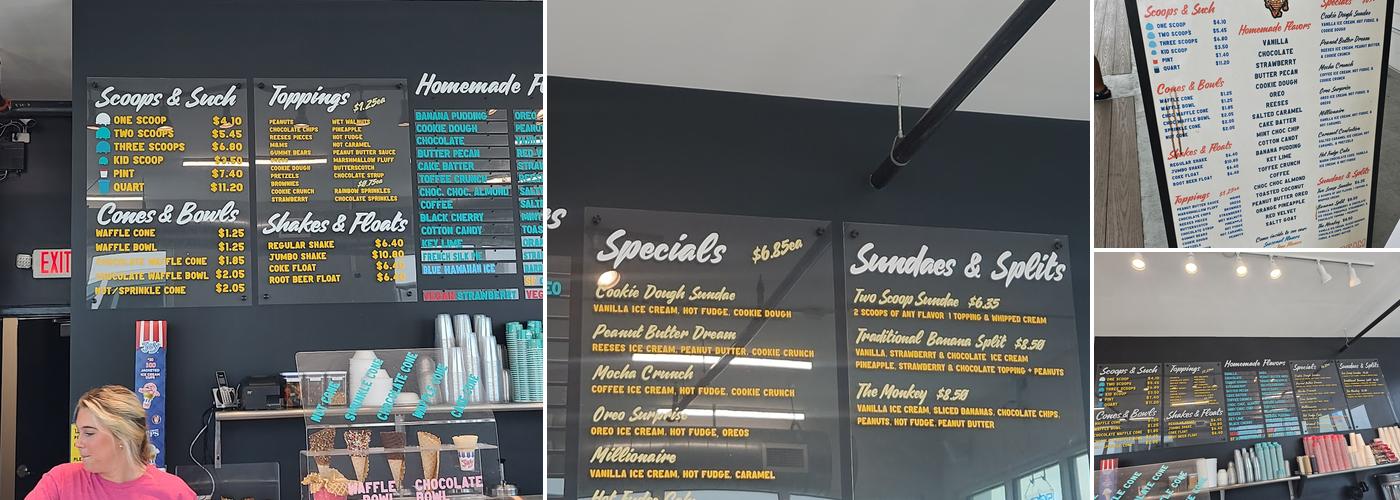 Drippy's Homemade Ice Cream - Surfside Pier Menu