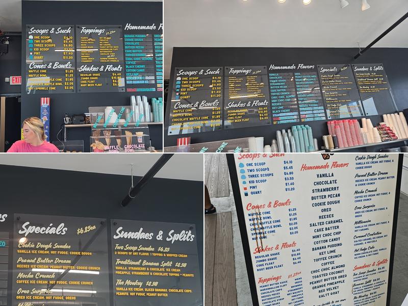 Drippy's Homemade Ice Cream - Surfside Pier Menu