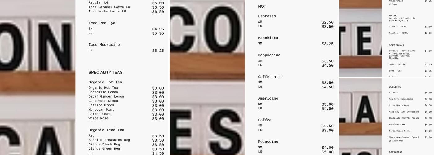 Omni Caffe Menu