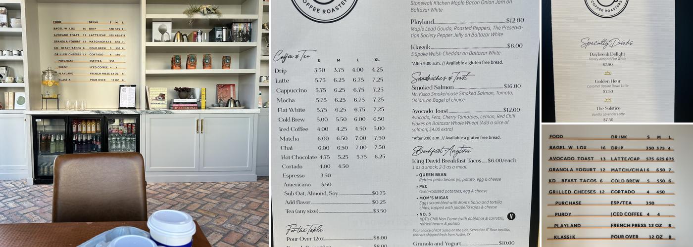 Sunshine Coffee Roasters Menu