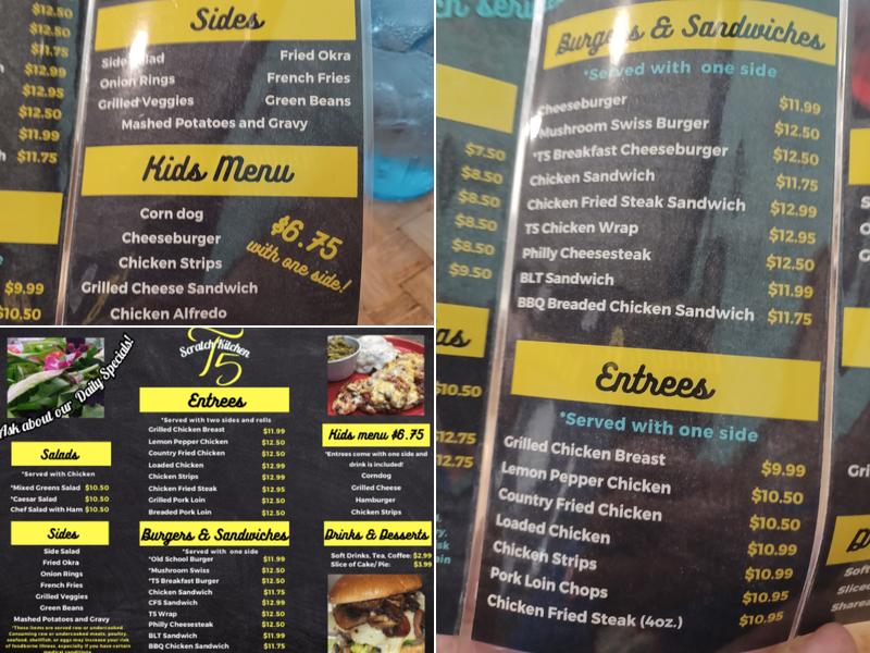 T5 Scratch Kitchen Menu