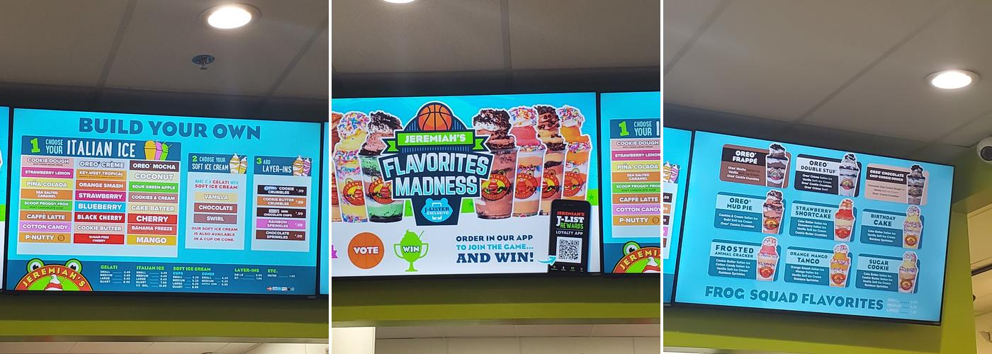 Jeremiah's Italian Ice Menu