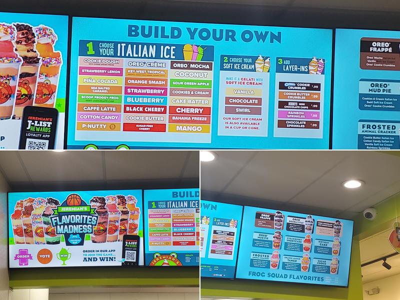Jeremiah's Italian Ice Menu