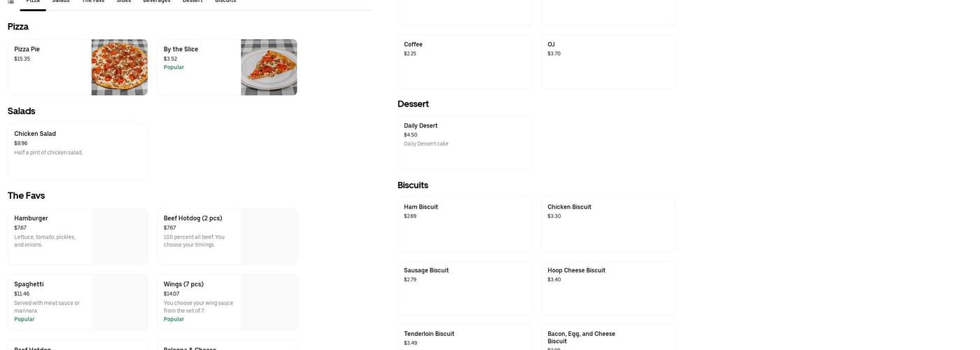 Pops Diner Menu
