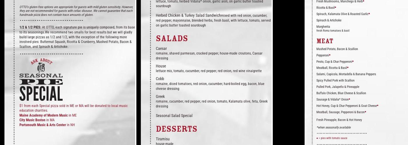 OTTO Menu