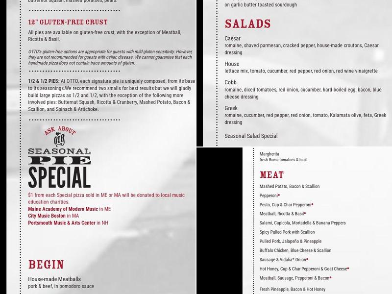 OTTO Menu