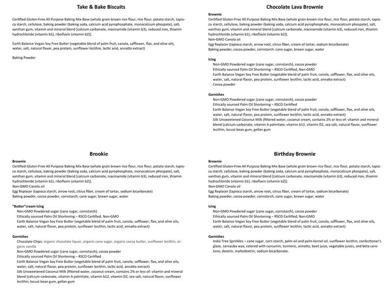 HaleLife Bakery Menu