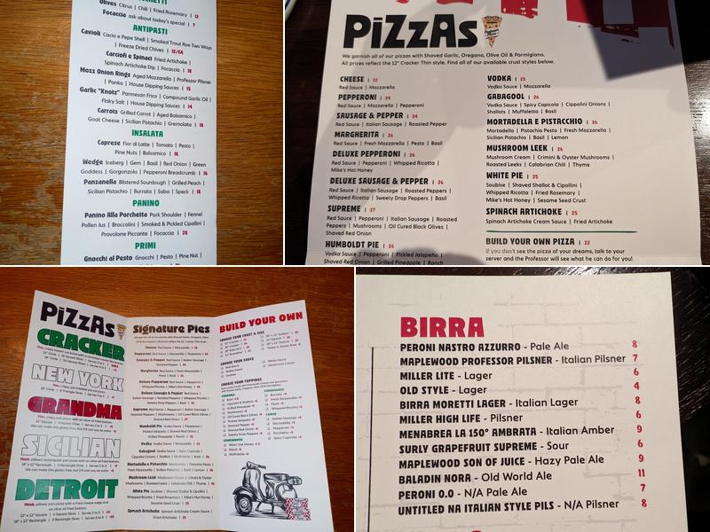 Professor Pizza - Old Town Menu