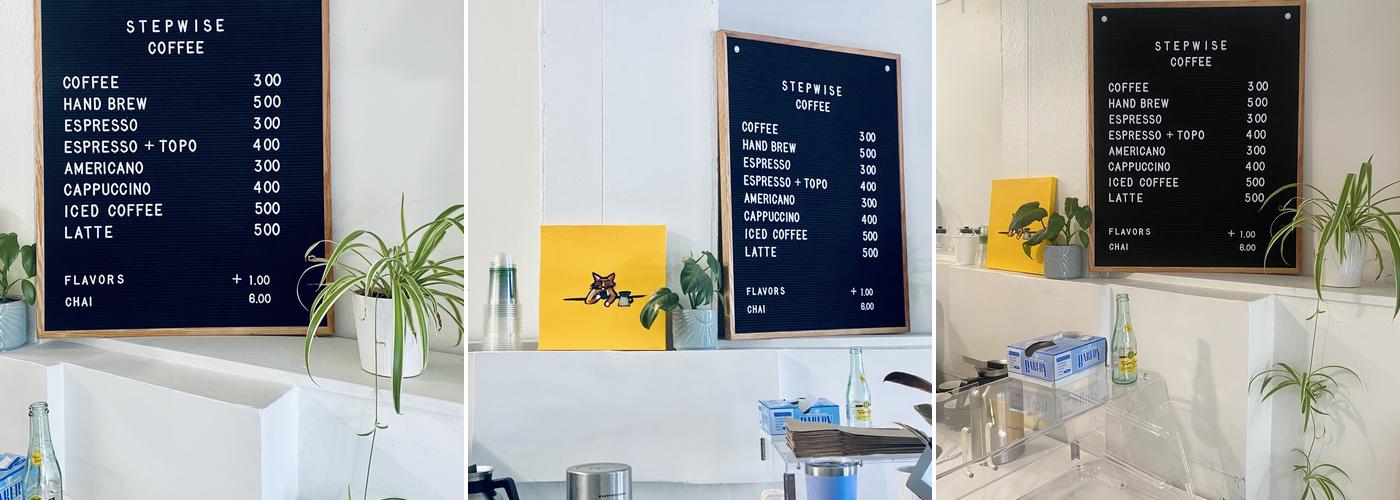 Stepwise Coffee Menu