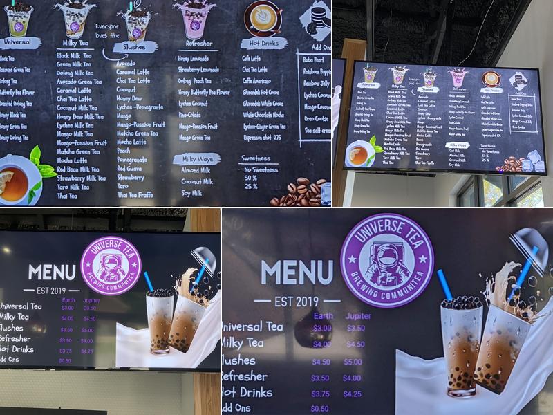 UniverseTea of Joshua Menu