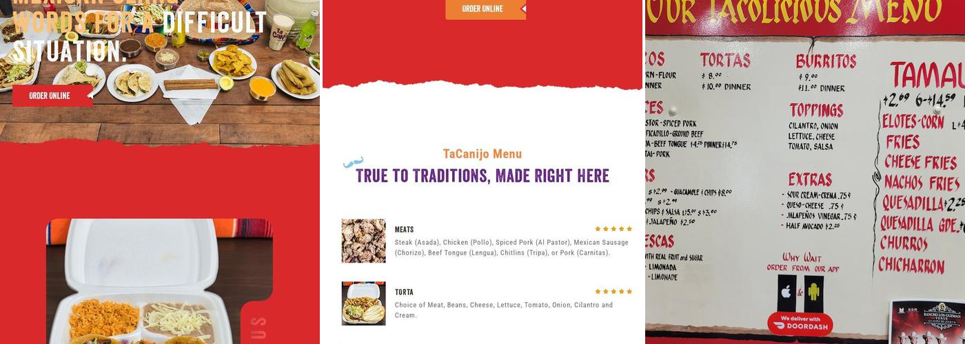 Ta Canijo Menu