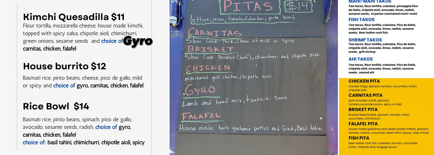 Manzanilla Kitchen Menu