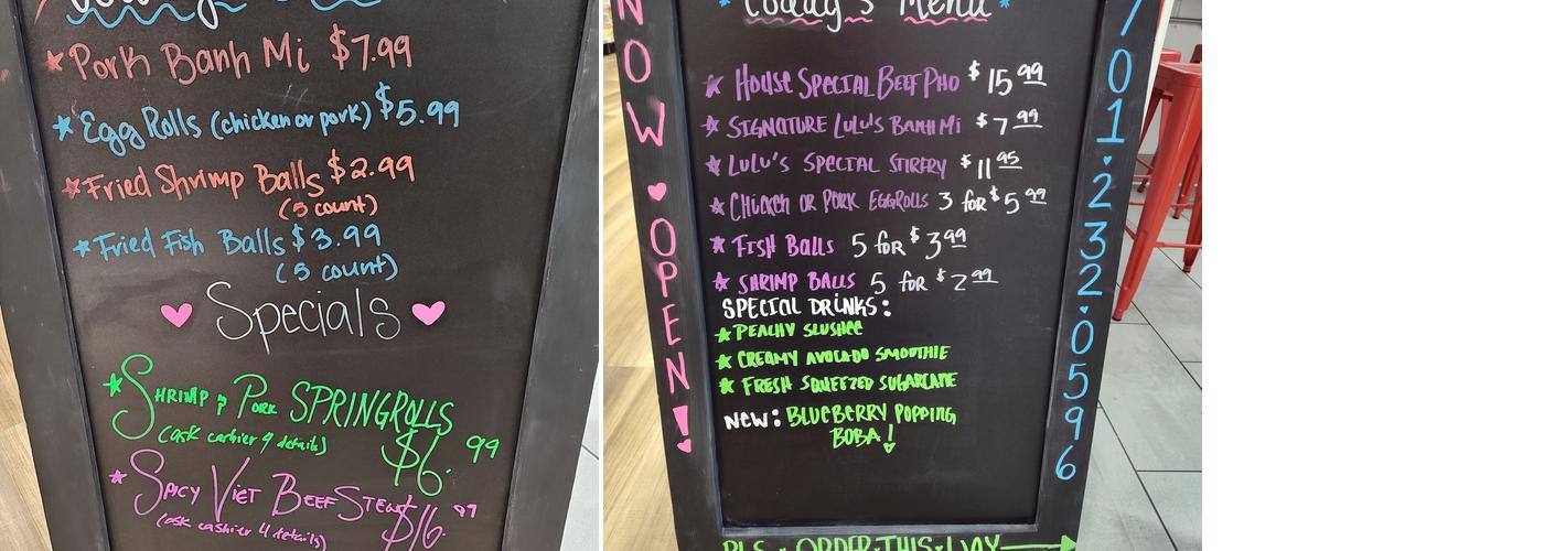 Lulu’s Deli Menu