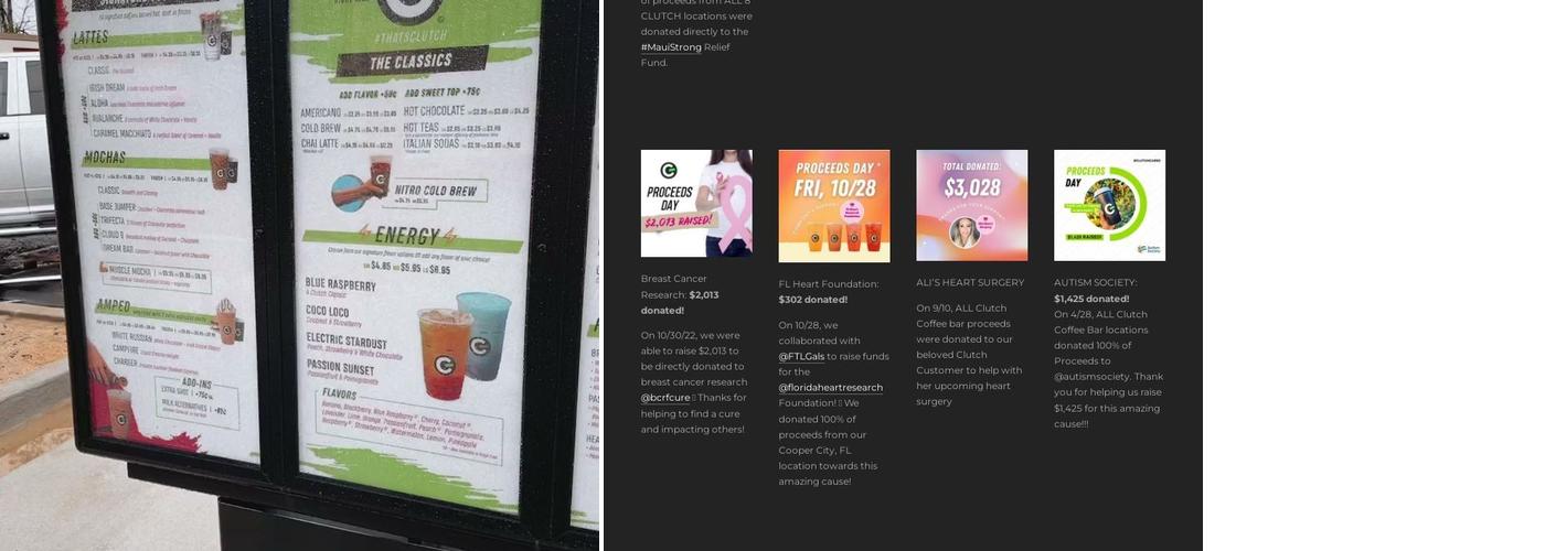 CLUTCH Coffee Bar Menu