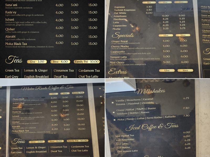 Moka Roots Coffee House Menu